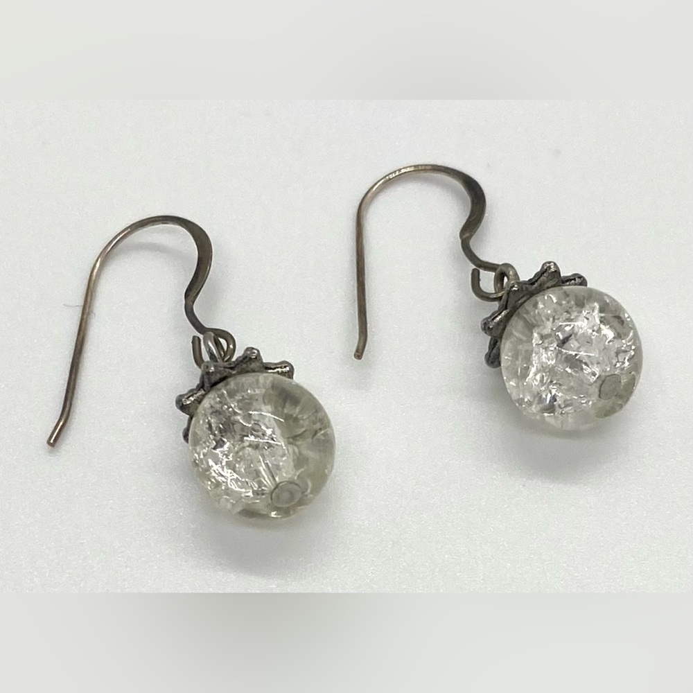 Silver Crystal Drop Dangle Rhinestone Stud Earrings Boho Fall Eclectic Festival - Picture 4 of 12